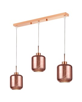 POTRÓJNA NOWOCZESNA LAMPA WISZĄCA RÓŻOWE ZŁOTO ALACOSMO W3
