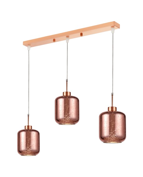 POTRÓJNA NOWOCZESNA LAMPA WISZĄCA RÓŻOWE ZŁOTO ALACOSMO W3