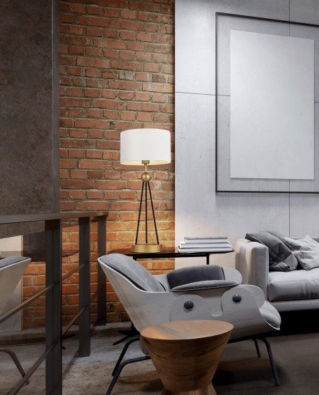 LAMPA STOŁOWA NOWOCZESNA BIAŁO-ZŁOTA BELFORTE LUMINA DECO