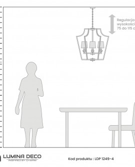 NOWOCZESNA LAMPA WISZĄCA ZŁOTA Z CZARNYMI ABAŻURAMI MONTERO LUMINA DECO