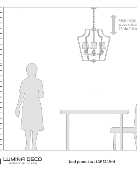 NOWOCZESNA LAMPA WISZĄCA ZŁOTA Z CZARNYMI ABAŻURAMI MONTERO LUMINA DECO