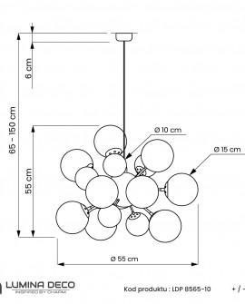 LAMPA WISZĄCA NOWOCZESNA GALAKSIDA W10 LUMINA DECO