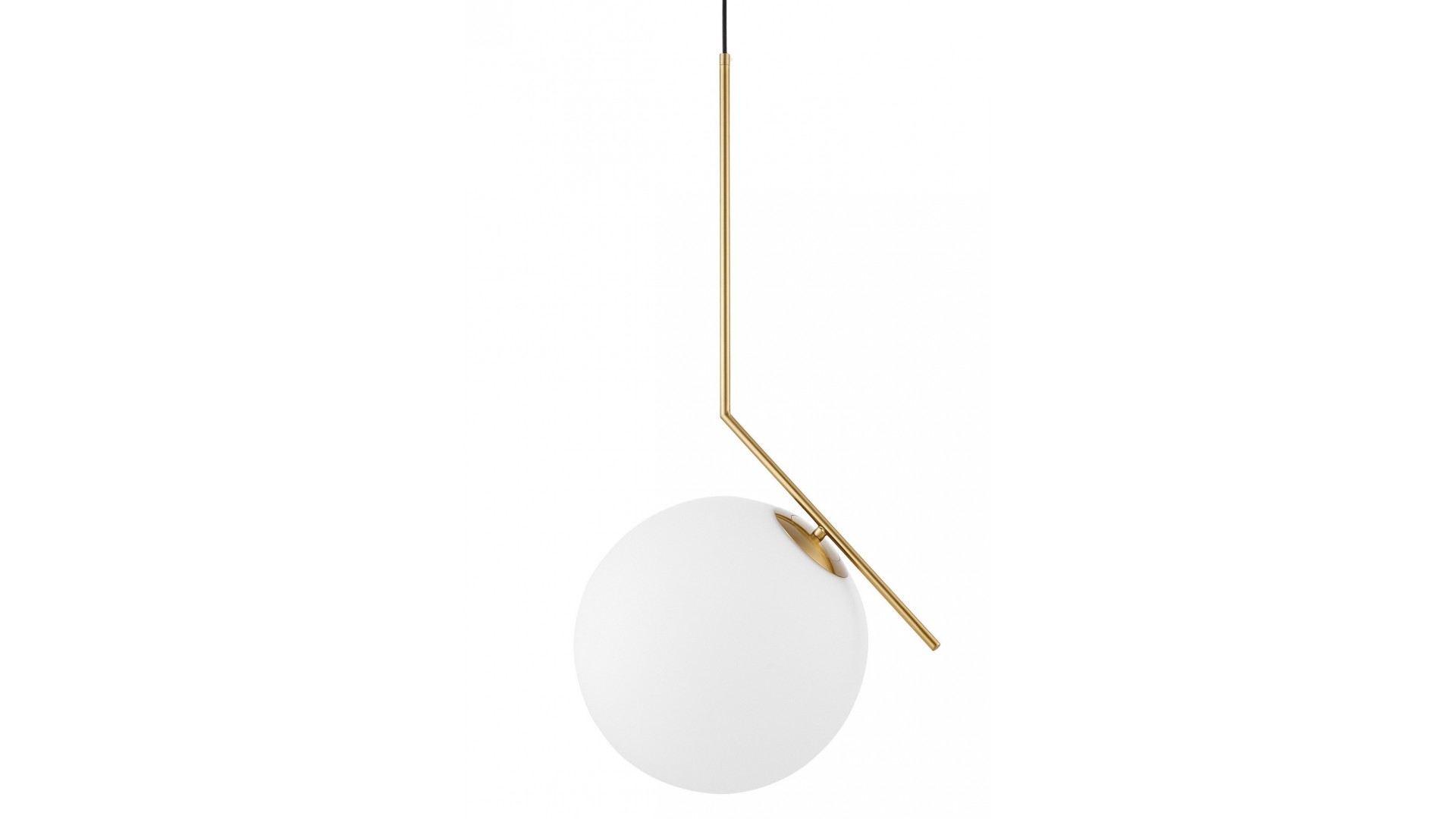 LAMPA WISZĄCA NOWOCZESNA ZŁOTO SZCZOTKOWANE BIAŁA KULA SORENTO 25 LUMINA DECO