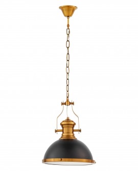 LAMPA WISZĄCA INDUSTRIALNA LOFT CZARNO-ZŁOTA SZCZOTKOWANA ETTORE LUMINA DECO