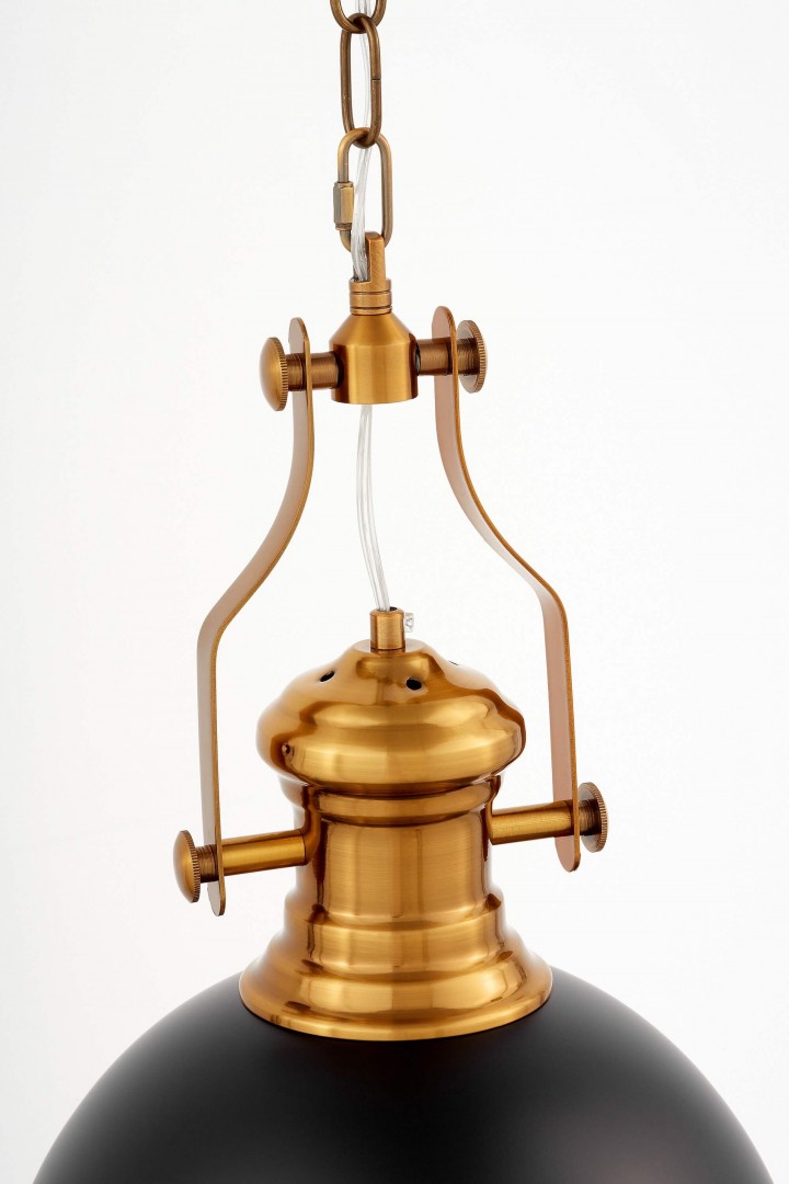LAMPA WISZĄCA INDUSTRIALNA LOFT CZARNO-ZŁOTA SZCZOTKOWANA ETTORE LUMINA DECO