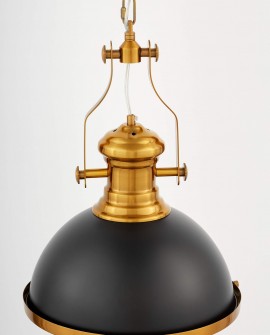 LAMPA WISZĄCA INDUSTRIALNA LOFT CZARNO-ZŁOTA SZCZOTKOWANA ETTORE LUMINA DECO
