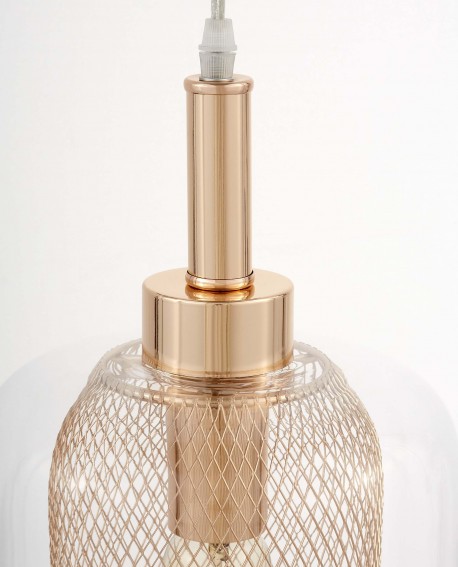 LAMPA WISZĄCA NOWOCZESNA ZŁOTA BESSA LUMINA DECO