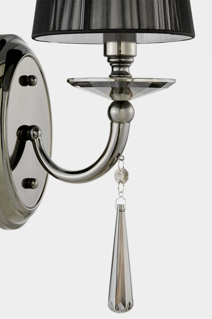 KINKIET LAMPA ŚCIENNA CZARNA FABIONE W1 LUMINA DECO