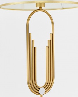 LAMPA STOJĄCA PODŁOGOWA BIAŁO-ZŁOTA SZCZOTKOWANA ZANETTI LUMINA DECO