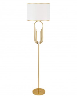 LAMPA STOJĄCA PODŁOGOWA BIAŁO-ZŁOTA SZCZOTKOWANA ZANETTI LUMINA DECO