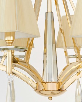 KLASYCZNY ŻYRANDOL KRYSZTAŁOWY ZŁOTY VALENTINA W6