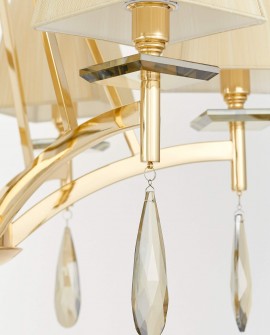 KLASYCZNY ŻYRANDOL KRYSZTAŁOWY ZŁOTY VALENTINA W6