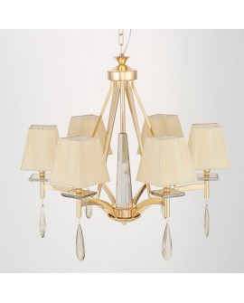 KLASYCZNY ŻYRANDOL KRYSZTAŁOWY ZŁOTY VALENTINA W6