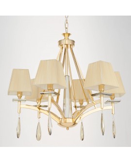 KLASYCZNY ŻYRANDOL KRYSZTAŁOWY ZŁOTY VALENTINA W6