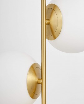 LAMPA WISZĄCA NOWOCZESNA ZŁOTO SZCZOTKOWANE BIAŁE KULE STELVIO 4 LUMINA DECO