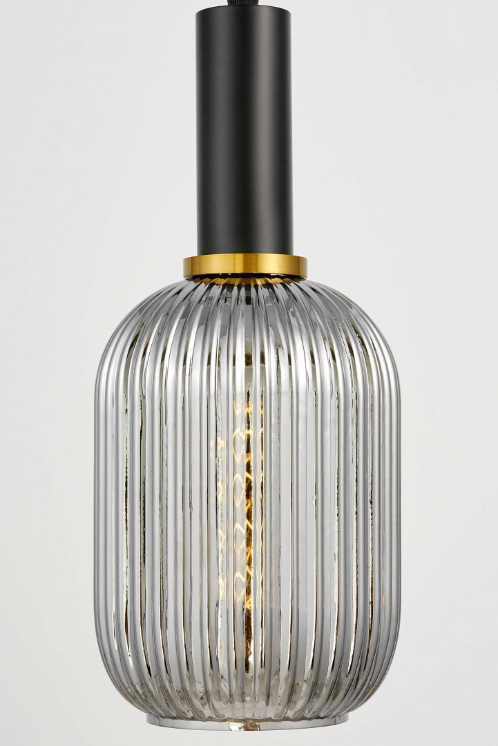Szklany klosz lampy Rico Lumina Deco – dymione szkło i dekoracyjne żłobienia