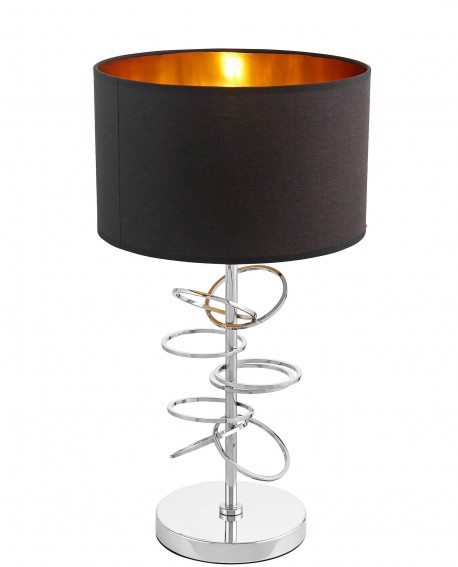 LAMPA NOCNA GLAMOUR CZARNO-CHROMOWANA MILARI LUMINA DECO