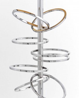 LAMPA NOCNA GLAMOUR BIAŁO-CHROMOWANA MILARI LUMINA DECO