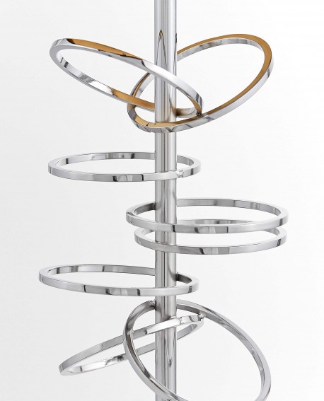 LAMPA NOCNA GLAMOUR BIAŁO-CHROMOWANA MILARI LUMINA DECO