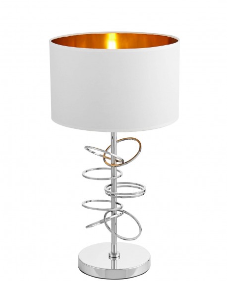 LAMPA NOCNA GLAMOUR BIAŁO-CHROMOWANA MILARI LUMINA DECO