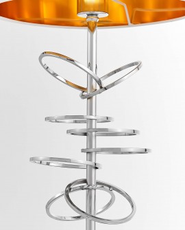 LAMPA NOCNA GLAMOUR BIAŁO-CHROMOWANA MILARI LUMINA DECO