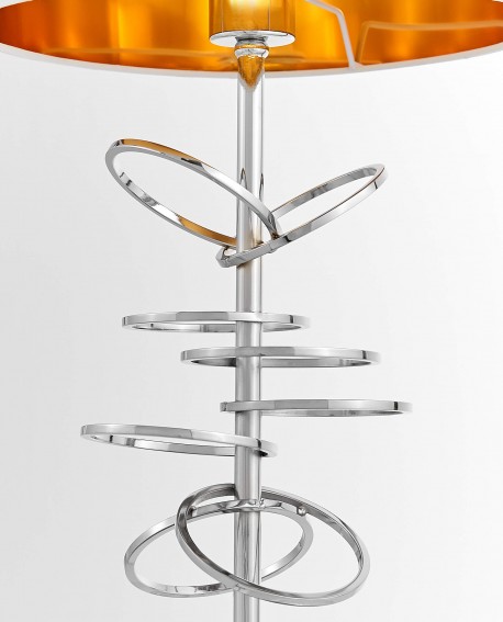 LAMPA NOCNA GLAMOUR BIAŁO-CHROMOWANA MILARI LUMINA DECO