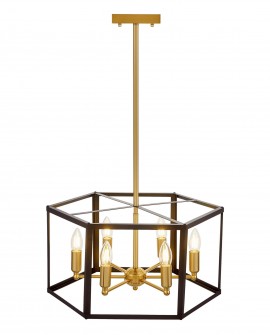 LAMPA WISZĄCA LOFT CZARNO-ZŁOTA SZCZOTKOWANA LORTON W6 LUMINA DECO