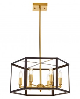 LAMPA WISZĄCA LOFT CZARNO-ZŁOTA SZCZOTKOWANA LORTON W6