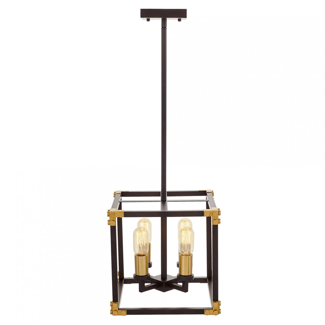 lampa wisząca waldorf w4 czarno złota szczotkowana montaż na suficie aranżacja