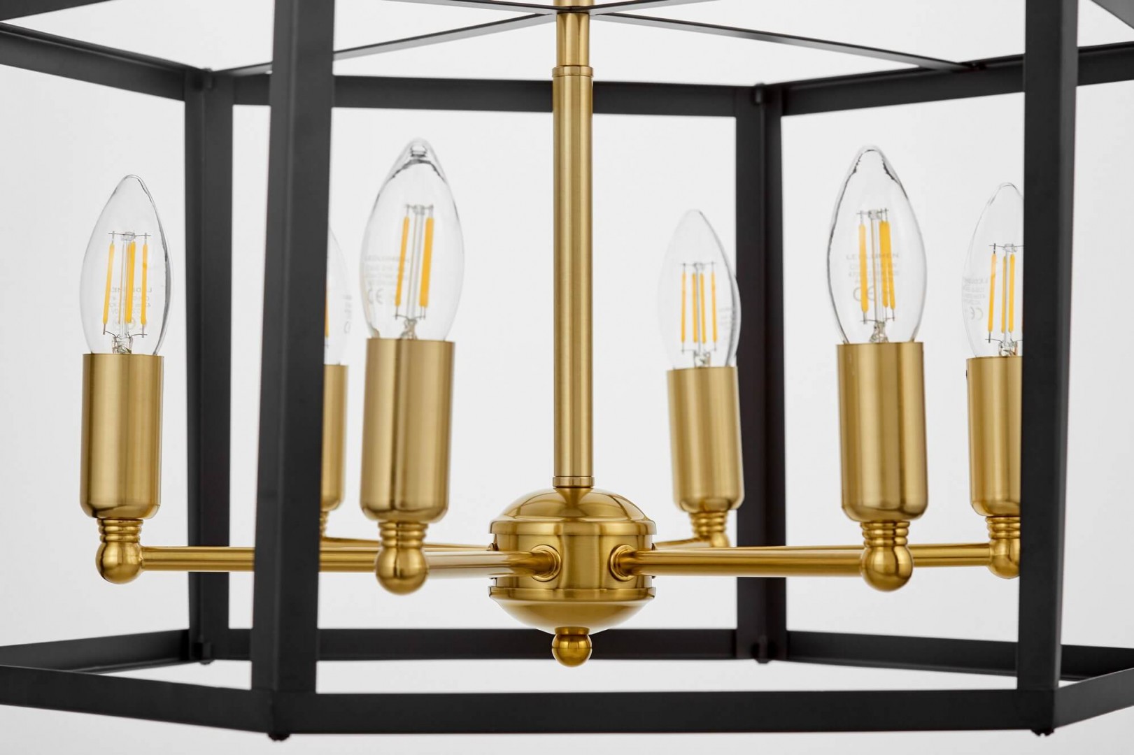 LAMPA WISZĄCA LOFT CZARNO-ZŁOTA SZCZOTKOWANA LORTON W6 LUMINA DECO