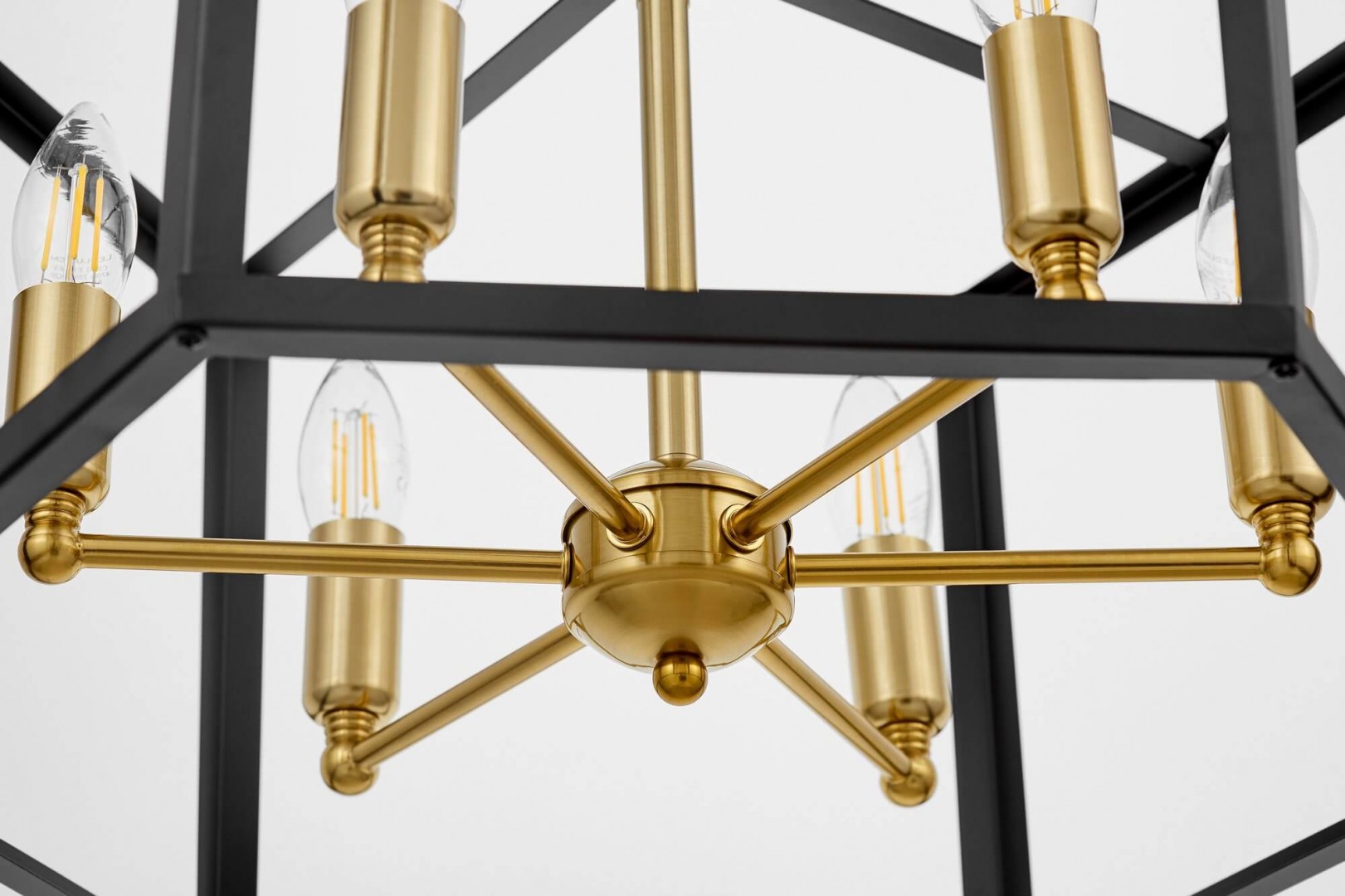 LAMPA WISZĄCA LOFT CZARNO-ZŁOTA SZCZOTKOWANA LORTON W6 LUMINA DECO