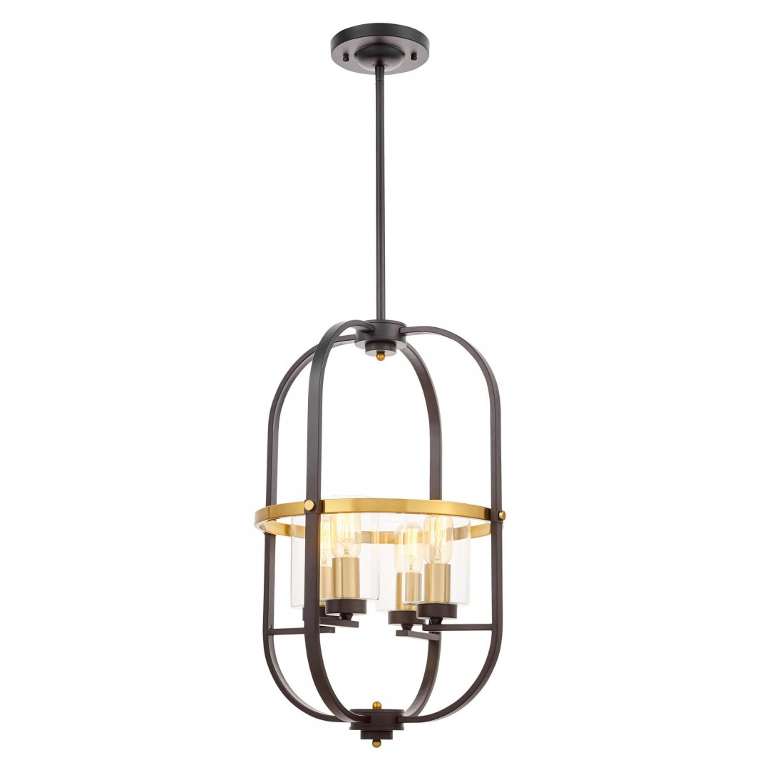 LAMPA WISZĄCA LOFT CZARNO-ZŁOTA SZCZOTKOWANA MONTEREY W4 LUMINA DECO