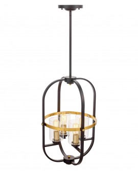 LAMPA WISZĄCA LOFT CZARNO-MOSIĘŻNA MONTEREY W4 LUMINA DECO