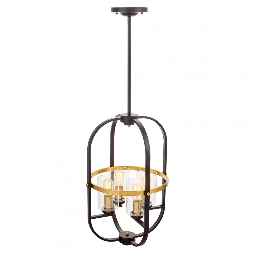 LAMPA WISZĄCA LOFT CZARNO-ZŁOTA SZCZOTKOWANA MONTEREY W4 LUMINA DECO