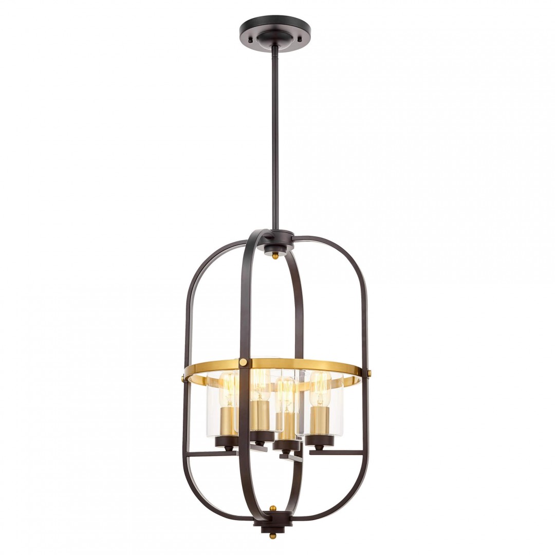 LAMPA WISZĄCA LOFT CZARNO-ZŁOTA SZCZOTKOWANA MONTEREY W4 LUMINA DECO