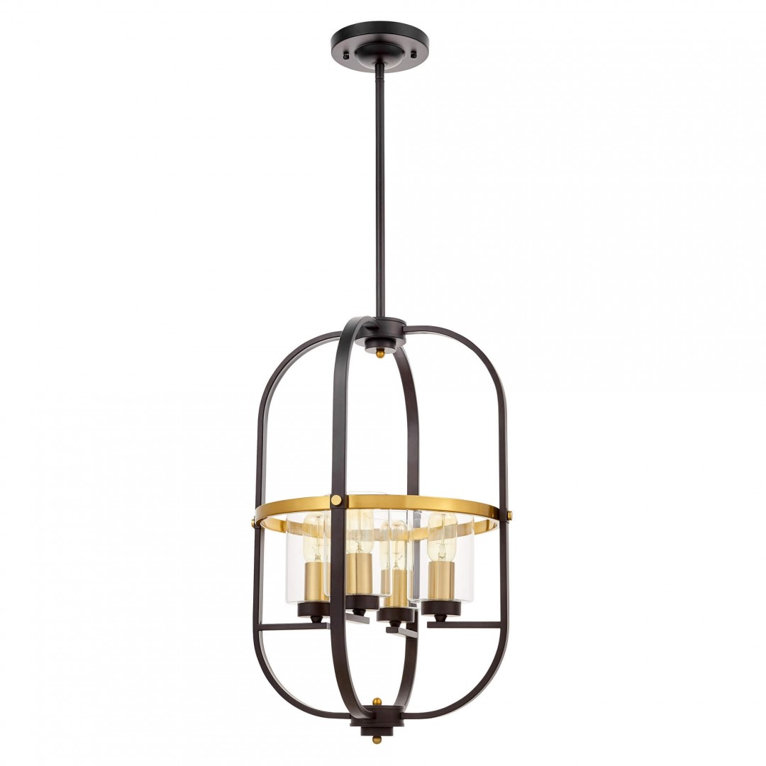 LAMPA WISZĄCA LOFT CZARNO-ZŁOTA SZCZOTKOWANA MONTEREY W4 LUMINA DECO