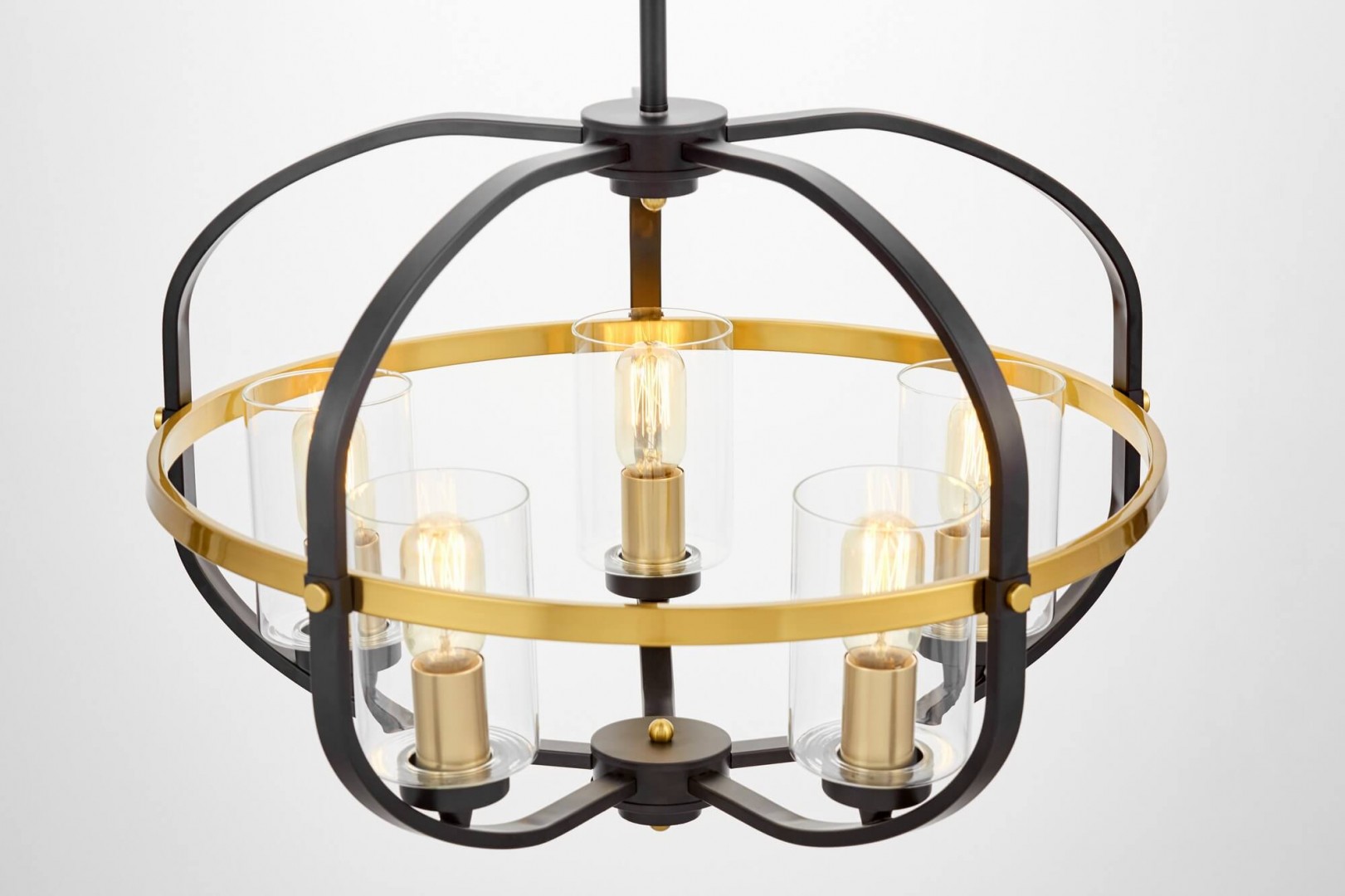 LAMPA WISZĄCA LOFT CZARNO-ZŁOTA SZCZOTKOWANA MONTEREY W5 LUMINA DECO