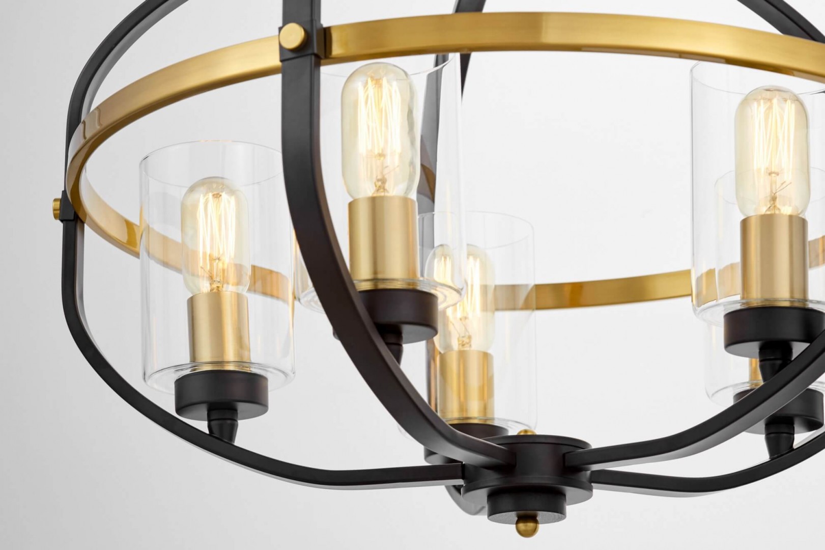 LAMPA WISZĄCA LOFT CZARNO-ZŁOTA SZCZOTKOWANA MONTEREY W5 LUMINA DECO