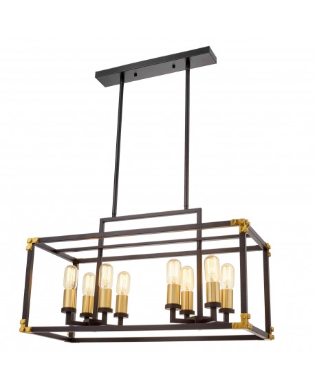 LAMPA WISZĄCA LOFT CZARNO-MOSIĘŻNA WALDORF W8 LUMINA DECO