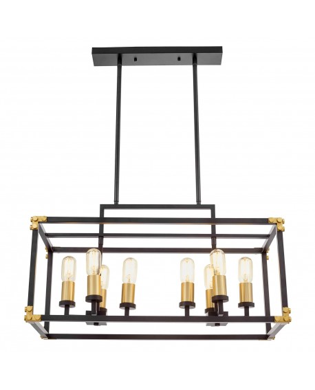 LAMPA WISZĄCA LOFT CZARNO-MOSIĘŻNA WALDORF W8 LUMINA DECO