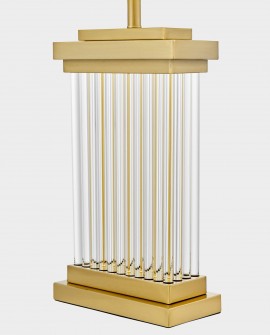 lampa nocna glamour białо-złota szczotkowana davos lumina deco – widok główny
