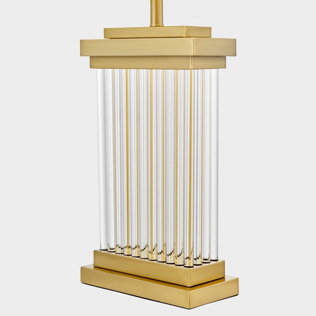 złota szczotkowana lampa nocna davos lumina deco – elegancka podstawa w stylu glamour