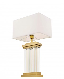 lampa nocna glamour białо-złota szczotkowana davos lumina deco – widok główny