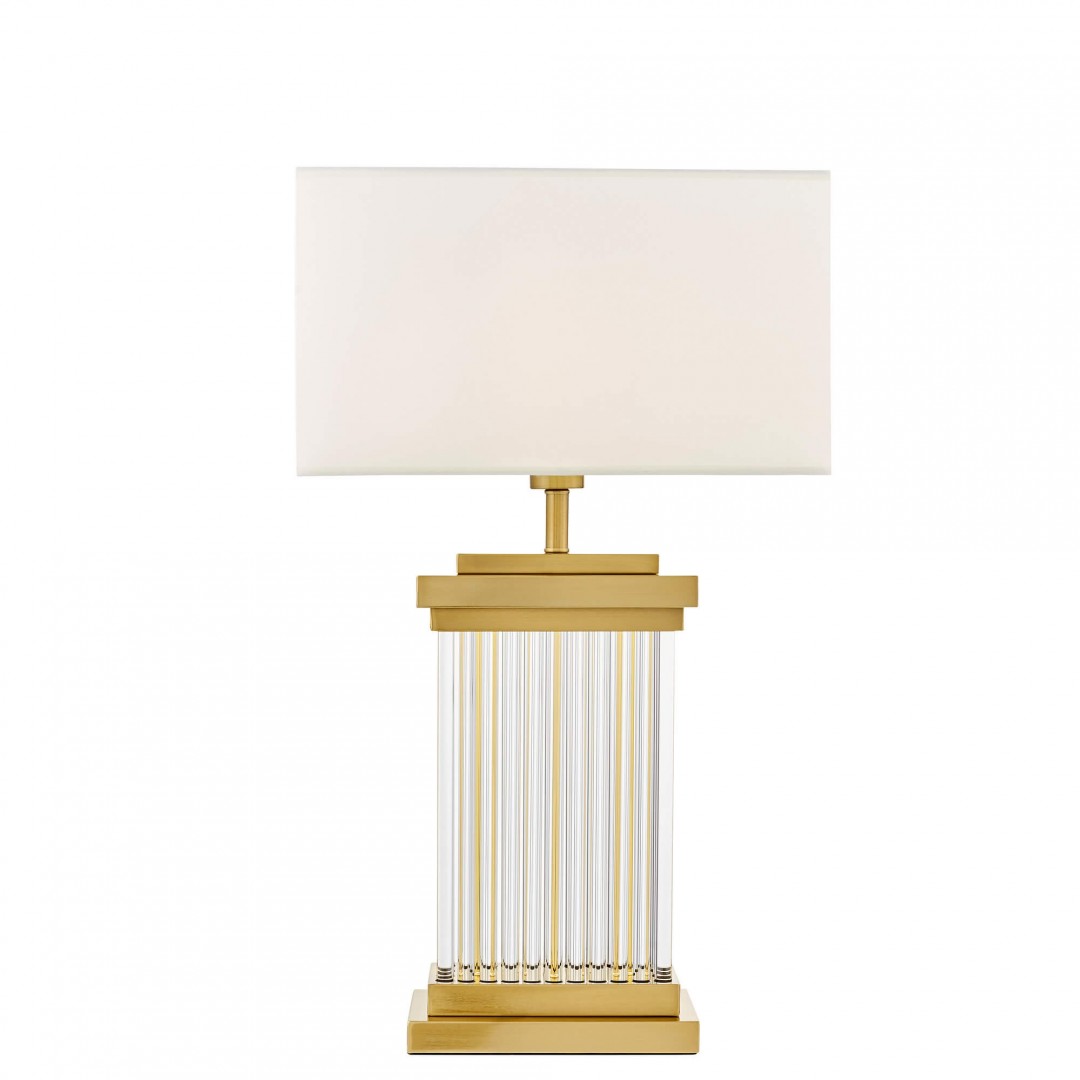 lampa nocna glamour białо-złota szczotkowana davos lumina deco – widok główny