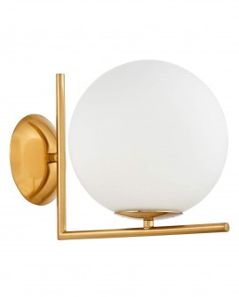 KINKIET LAMPA ŚCIENNA NOWOCZESNA MOSIĘŻNA BIAŁA KULA SORENTO 20 LUMINA DECO