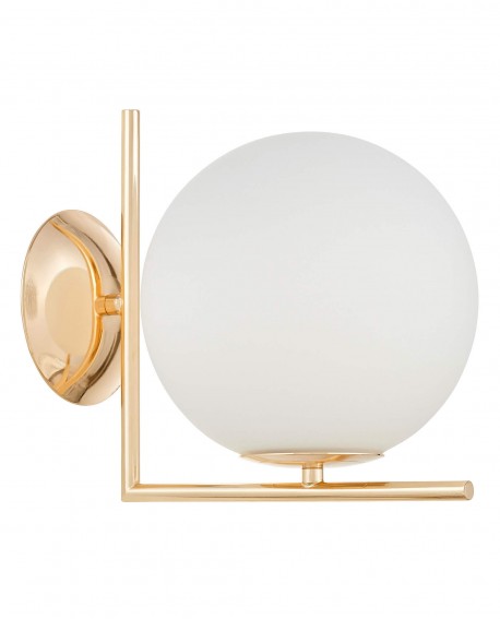 KINKIET LAMPA ŚCIENNA NOWOCZESNA ZŁOTA BIAŁA KULA SORENTO 20 LUMINA DECO