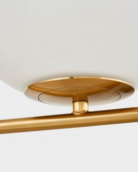 KINKIET LAMPA ŚCIENNA NOWOCZESNA ZŁOTO SZCZOTKOWANE BIAŁA KULA SORENTO 20 LUMINA DECO