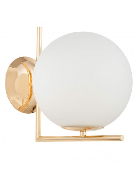 KINKIET LAMPA ŚCIENNA NOWOCZESNA ZŁOTA BIAŁA KULA SORENTO 20 LUMINA DECO
