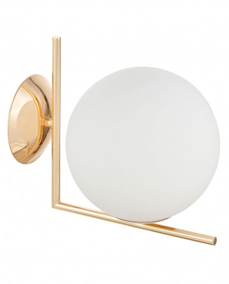 KINKIET LAMPA ŚCIENNA NOWOCZESNA ZŁOTA BIAŁA KULA SORENTO 20 LUMINA DECO