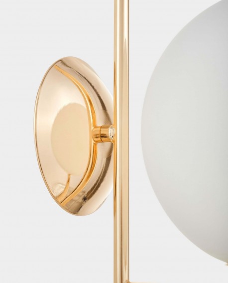 KINKIET LAMPA ŚCIENNA NOWOCZESNA ZŁOTA BIAŁA KULA SORENTO 20 LUMINA DECO